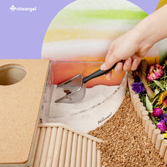 Niteangel Hamster Bath Sand Scoop - Stainless Steel Sand Substrate Scoop with Fine Mesh Mesh Sieve, Suitable for Small Animals Sand Bath Box