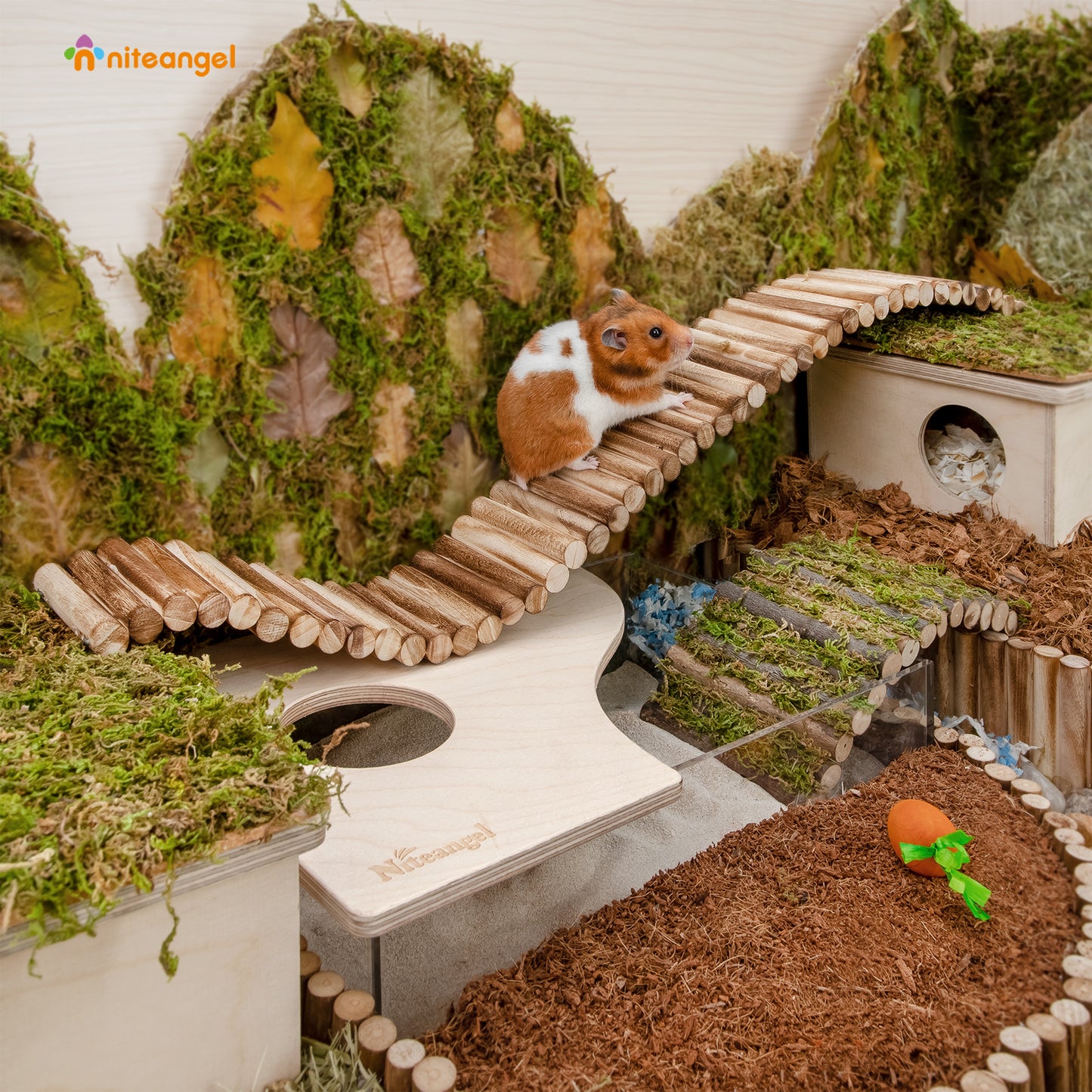 Niteangel Hamster Suspension Bridge Toy - Long Climbing Ladder for Dwarf Syrian Hamster Mice Mouse Gerbils and Other Small Animals