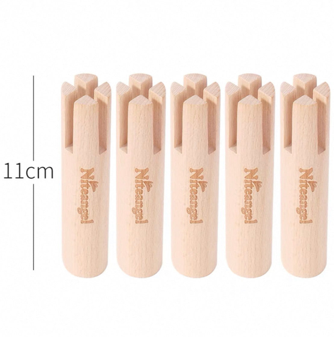 Niteangel Set aus Buchenstelzen zur Erhöhung und sicheren Befestigung von Mehrkammer-Labyrinths oder Plattformen für Hamsterräder (Set mit 5 verlängerten Stelzen (5,1'' H))…