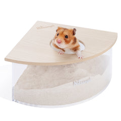 Niteangel Animal Sand-Bath Box: - Acrylic Critter's Sand Bath Shower Room & Digging Sand Container for Hamsters Mice Lemming Gerbils or Other Small Pets