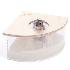 Niteangel Animal Sand-Bath Box: - Acrylic Critter's Sand Bath Shower Room & Digging Sand Container for Hamsters Mice Lemming Gerbils or Other Small Pets