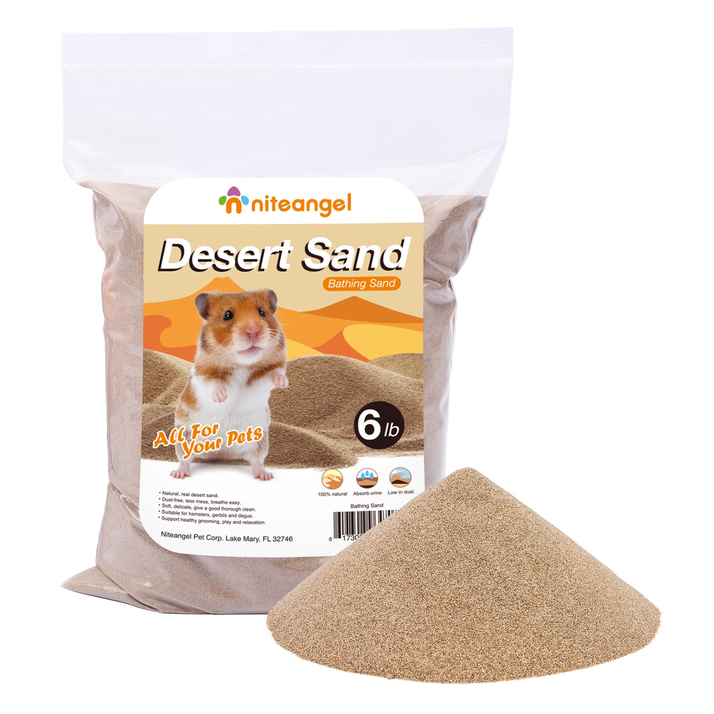 Niteangel Desert Bathing Desert Sand for Hamster Gerbil Mice Degu or Other Small Pets