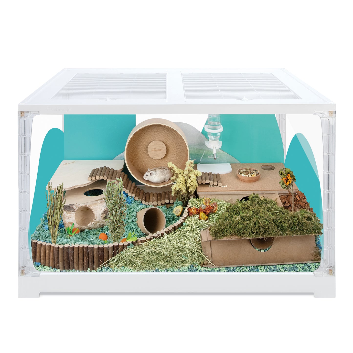 Niteangel Stacker Series Hamsterkäfig – stapelbar und großes Glasgehege für Hamster, Rennmäuse, Mäuse, Lemming, Degus oder andere kleine Haustiere