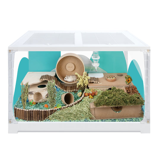 Niteangel Stacker Series Hamsterkäfig – stapelbar und großes Glasgehege für Hamster, Rennmäuse, Mäuse, Lemming, Degus oder andere kleine Haustiere