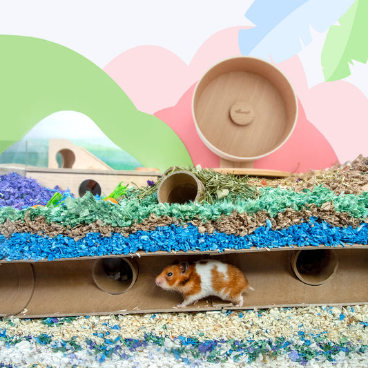 Niteangel Hamster Cardboard Paper Tunnel Set - DIY & Build Unique Tube Burrow as Hideout for Small Sized Animals Like Hamsters Mouse Gerbils Mice