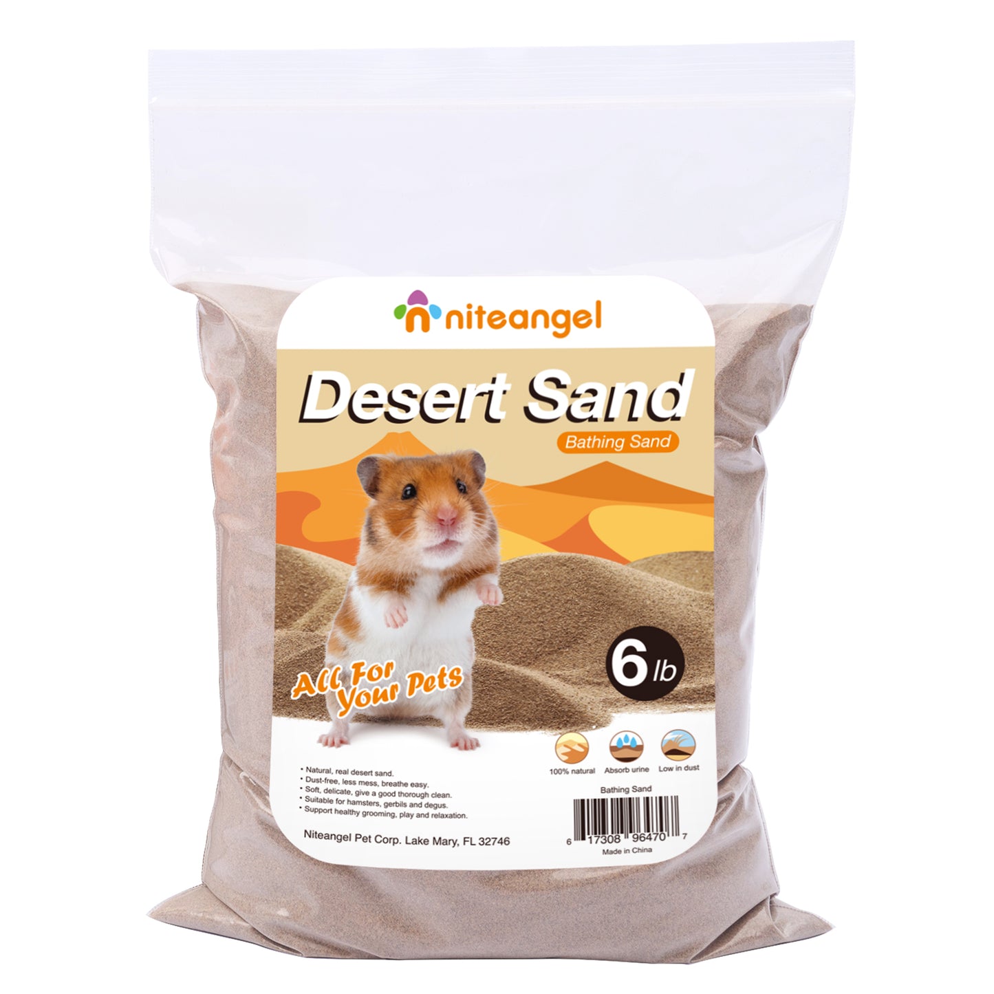 Niteangel Desert Bathing Desert Sand for Hamster Gerbil Mice Degu or Other Small Pets