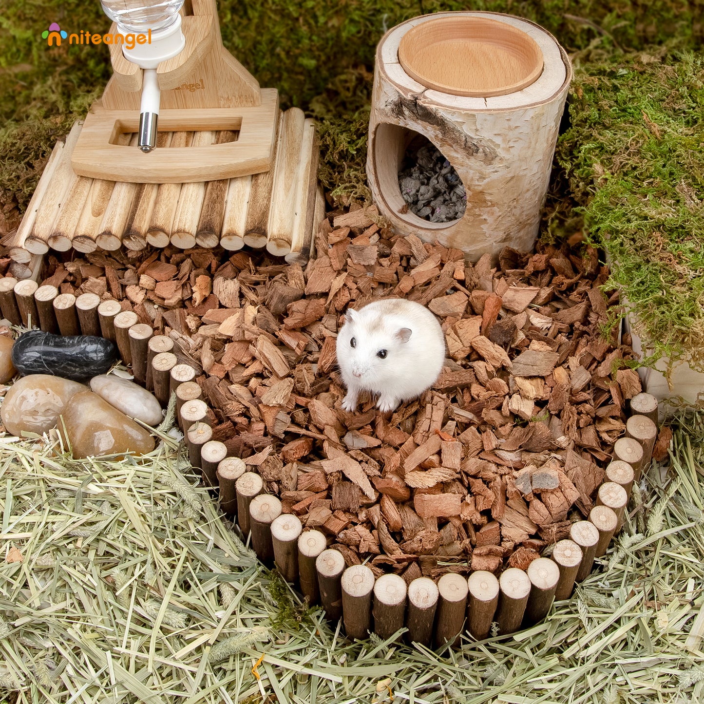 Niteangel Natural Coco/Cork Hamster Bedding Pet Litter for Dwarf Syrian Hamsters, Gerbils, mices, Degus or Other Small Animal