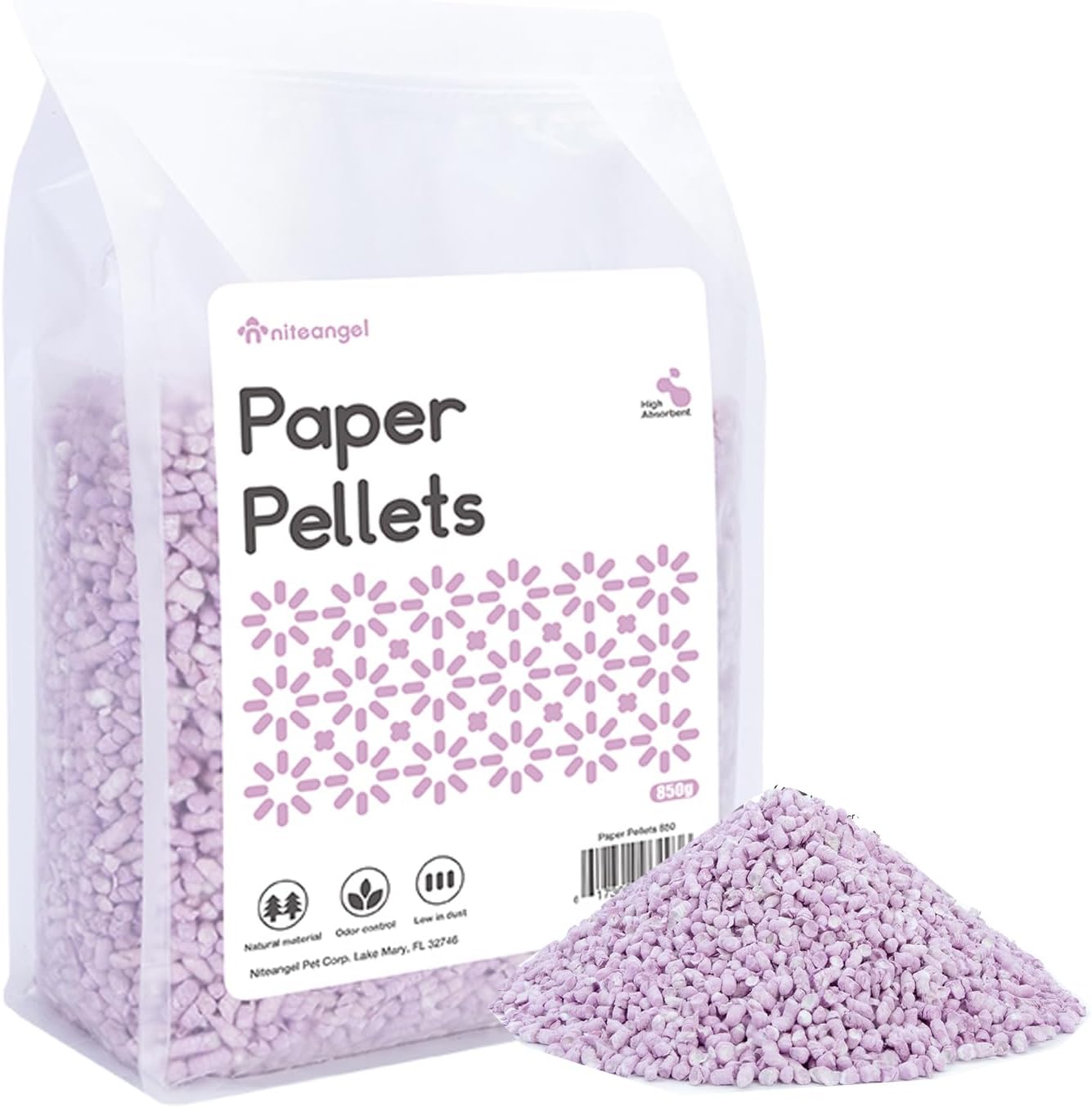 Niteangel Hamster Paper Pellets Bedding 1.8LB / 850g Small Aninam Bedding for Syrian Dwarf Hamsters Gerbils Mice Mouse Lemming Degus or Other Small-Sized Pets