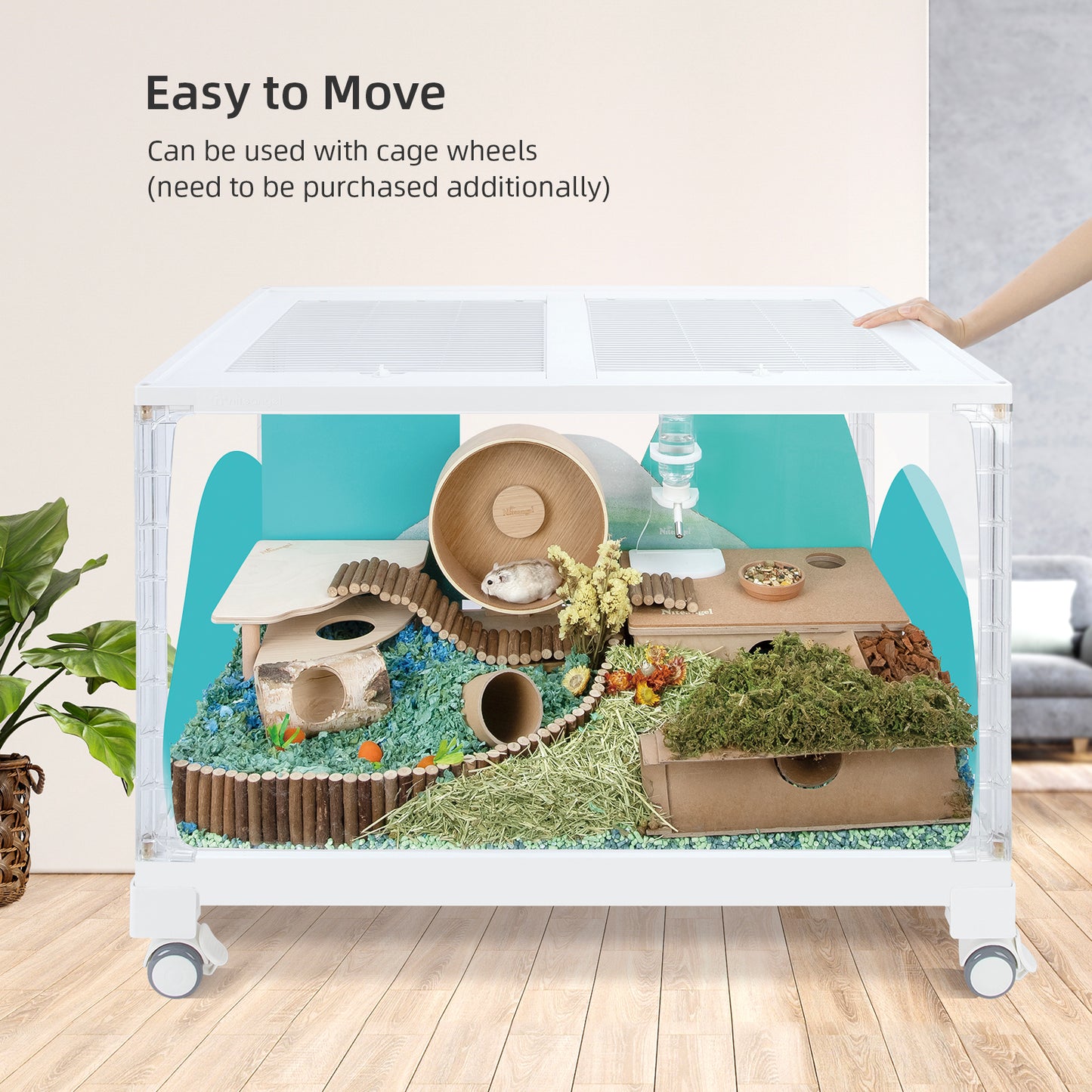 Niteangel Stacker Series Hamsterkäfig – stapelbar und großes Glasgehege für Hamster, Rennmäuse, Mäuse, Lemming, Degus oder andere kleine Haustiere