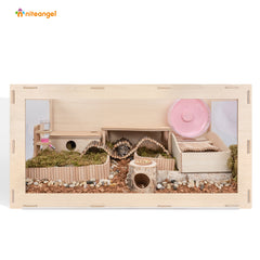 Niteangel Bigger World MDF Terrarium Aspen Poplar Wooden Enclosure for Syrian and Dwarf Hamsters