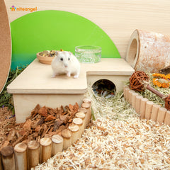 Niteangel Large Wooden Multi-Chamber Hideout for Dwarf and Syrian Hamsters