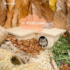 Niteangel Large Wooden Multi-Chamber Hideout for Dwarf and Syrian Hamsters