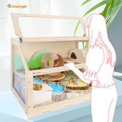 Niteangel Vista Hamster Cage W/Oblique Opening Cage Door - MDF Aspen Small Animal Cage for Syrian Hamsters Degus or Other Similar-Sized Pets