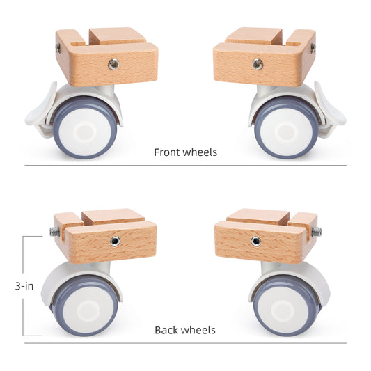 Roue universelle Niteangel Supplement - Compatible uniquement avec la série Niteangel Vista - Cage à hamster en MDF Aspen pour déplacer facilement votre cage (Pour Niteangel Vista - Porte à ouverture oblique)