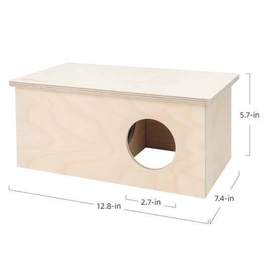 Cachette en bois Niteangel à 2 compartiments pour hamsters nains et syriens