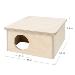 Niteangel Wooden 2-Chamber Hideout for Dwarf and Syrian Hamsters
