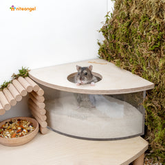 Niteangel Animal Sand-Bath Box: - Acrylic Critter's Sand Bath Shower Room & Digging Sand Container for Hamsters Mice Lemming Gerbils or Other Small Pets