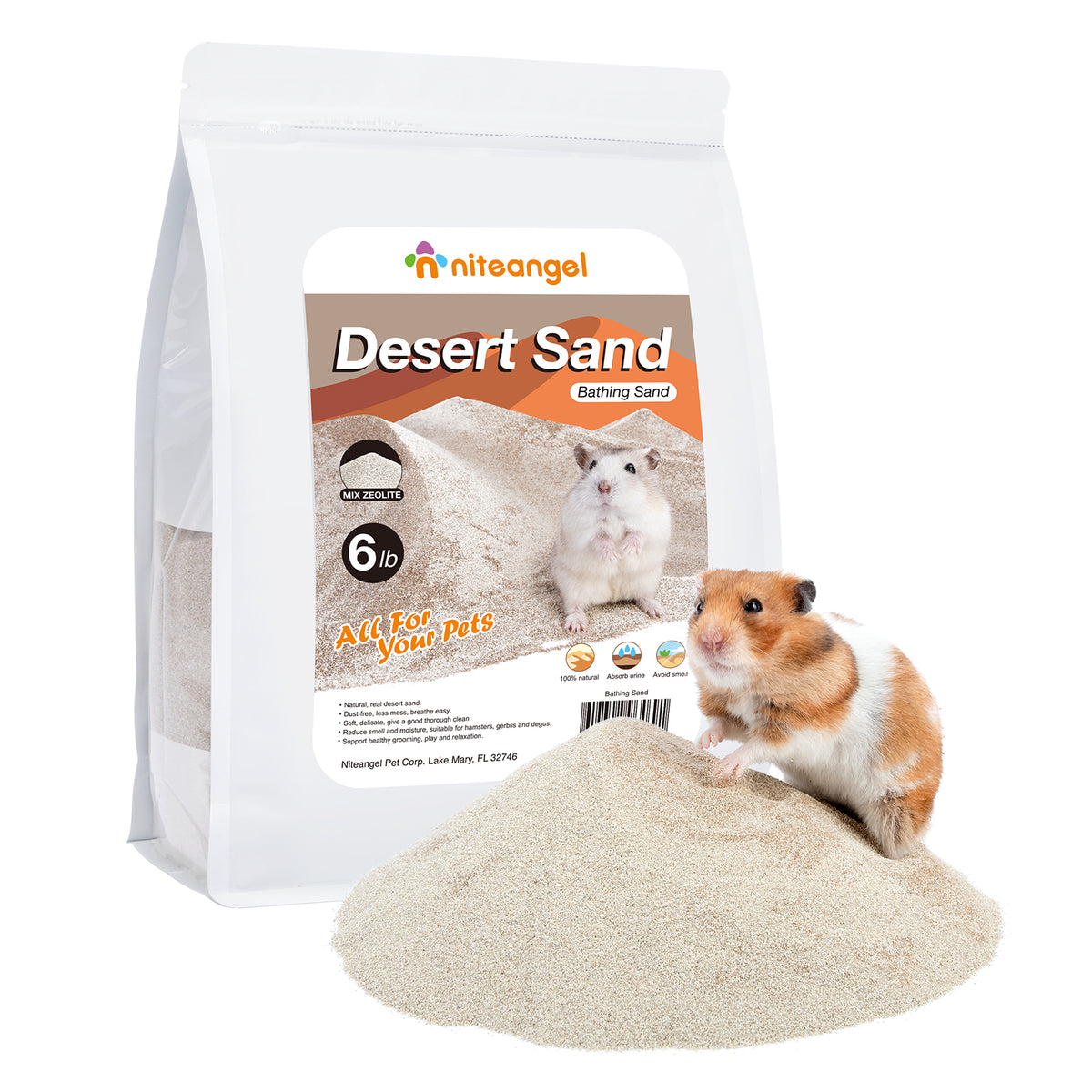 Niteangel Desert Sable du désert pour hamster, gerbille, souris, Degu ou autres petits animaux de compagnie