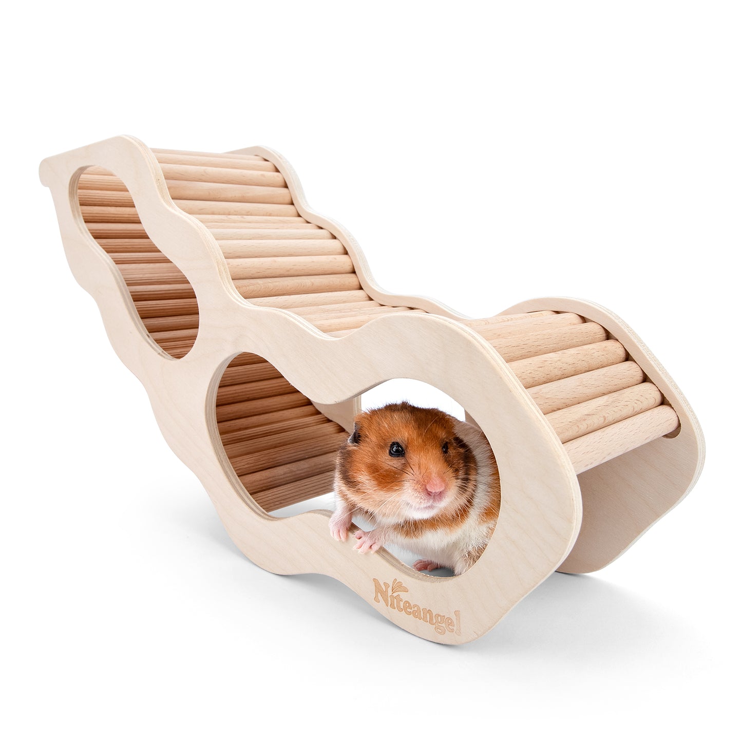Niteangel Hamster House w/Climbing Ladder for Hamsters Gerbils Mice or Similar-Sized Pets (Secret Peep Tunnel Hamster Hut)
