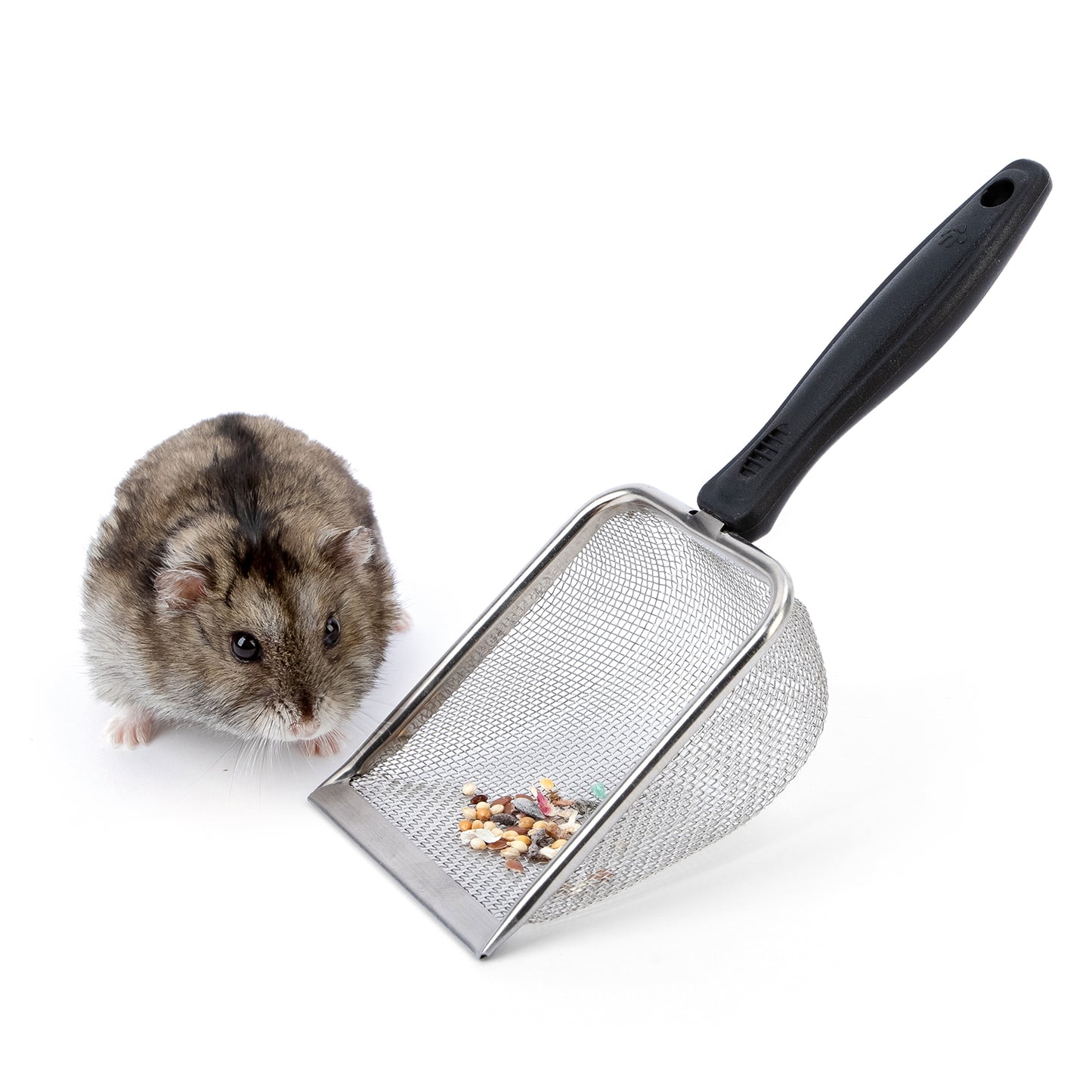 Niteangel Hamster Bath Sand Scoop - Stainless Steel Sand Substrate Scoop with Fine Mesh Mesh Sieve, Suitable for Small Animals Sand Bath Box