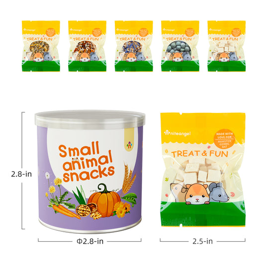 Niteangel Hamster Snack &amp; Treats Spielzeug - Natürliche Leckerli-Mischung für Kleintiere wie Zwerghamster, Syrische Roborowski-Zwerghamster, Rennmäuse, Mäuse, Lemminge, Degus oder andere kleine Haustiere 