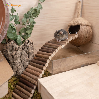 Niteangel Hamster Suspension Bridge Toy - Long Climbing Ladder for Dwarf Syrian Hamster Mice Mouse Gerbils and Other Small Animals