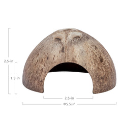 Niteangel Lot de 2 cachettes naturelles en noix de coco pour reptiles, lézards, araignées et poissons d'aquarium (surface lisse)