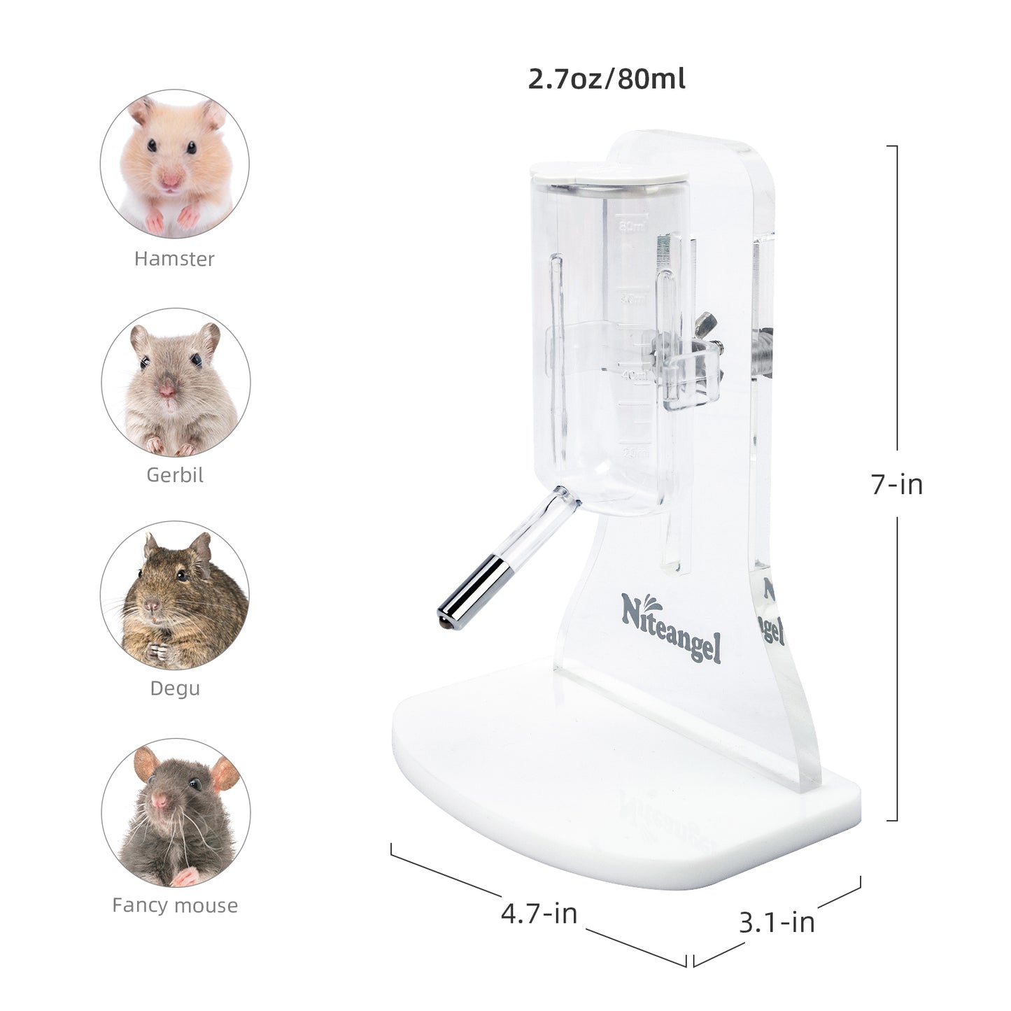 Niteangel Wasserflasche mit Ständer für kleine Nagetiere