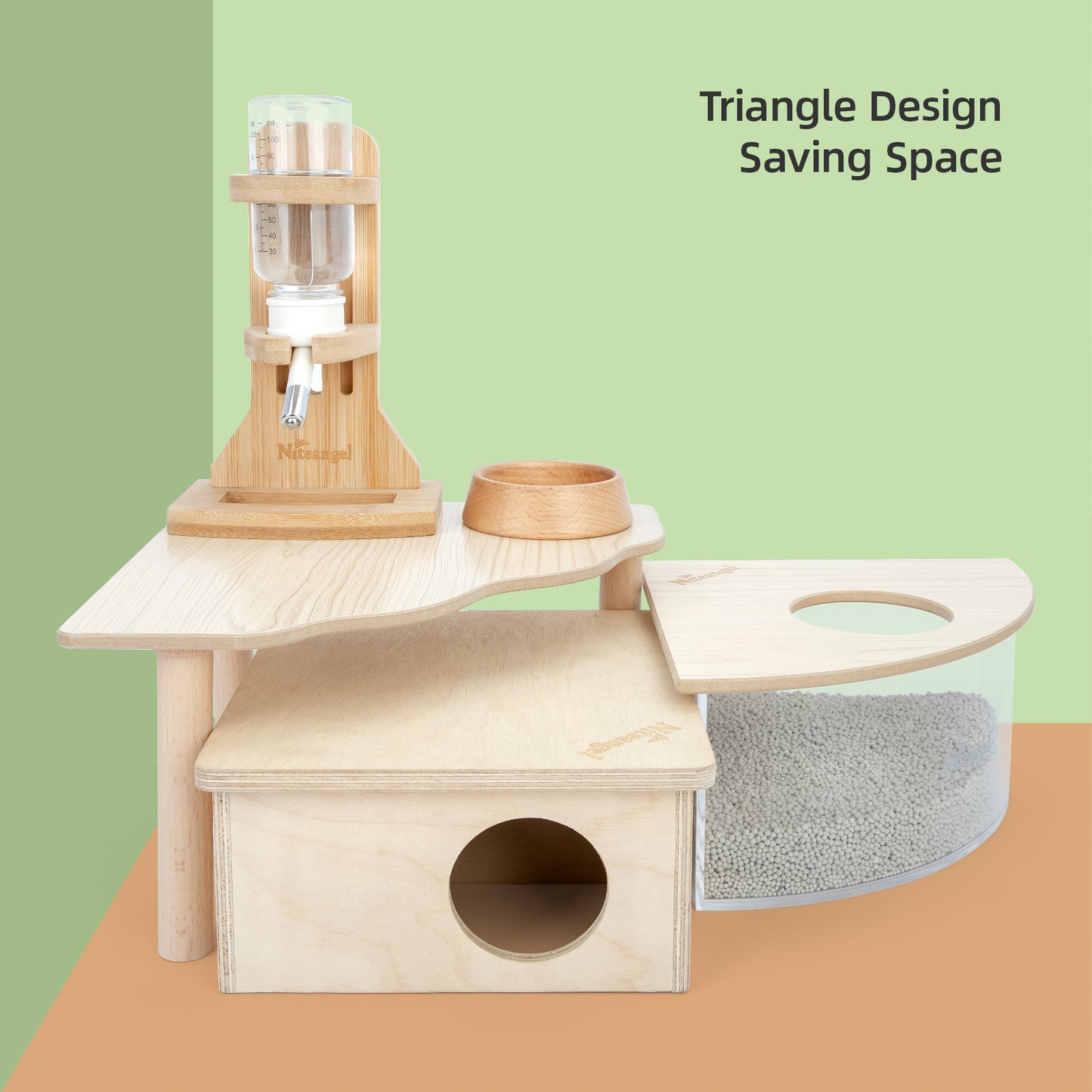 Niteangel Hamster Play Wooden Platform for Dwarf Syrian Hamsters Gerbils Mice Degus or Other Small Pets