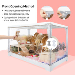 Niteangel Stacker Series Hamster Cage - Stackable & Large Glass Enclosure for Hamster Gerbils Mice Lemming Degus or Other Small-Sized Pets