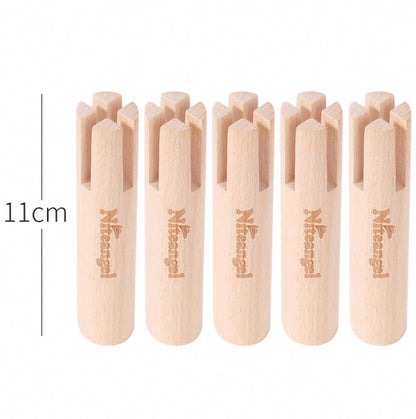 Niteangel Set aus Buchenstelzen zur Erhöhung und sicheren Befestigung von Mehrkammer-Labyrinths oder Plattformen für Hamsterräder (Set mit 5 verlängerten Stelzen (5,1'' H))…