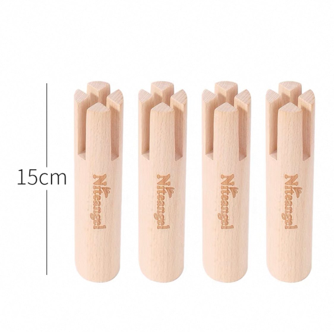 Niteangel Set aus Buchenstelzen zur Erhöhung und sicheren Befestigung von Mehrkammer-Labyrinths oder Plattformen für Hamsterräder (Set mit 5 verlängerten Stelzen (5,1'' H))…