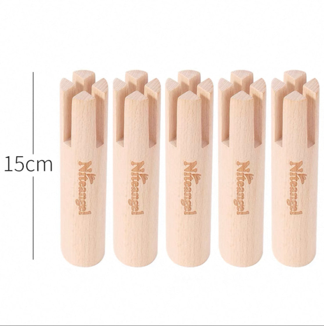 Niteangel Set aus Buchenstelzen zur Erhöhung und sicheren Befestigung von Mehrkammer-Labyrinths oder Plattformen für Hamsterräder (Set mit 5 verlängerten Stelzen (5,1'' H))…