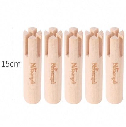 Niteangel Set aus Buchenstelzen zur Erhöhung und sicheren Befestigung von Mehrkammer-Labyrinths oder Plattformen für Hamsterräder (Set mit 5 verlängerten Stelzen (5,1'' H))…