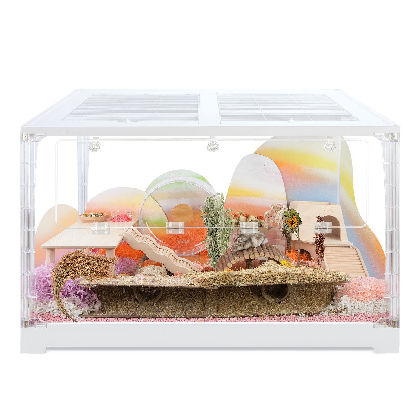 Niteangel Stacker Series Cage à hamster – Empilable et grand boîtier en verre pour hamster, gerbilles, souris, lemming, dégus ou autres animaux de petite taille