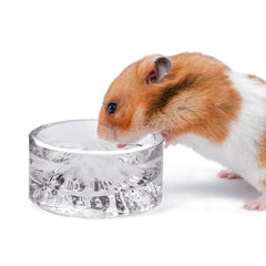 Niteangel Hamster Feeding & Water Bowls - Small Animal Glass Drinking Bowls for Dwarf Syrian Hamsters Gerbils Mice Rats or Other Similar-Sized Small Pets