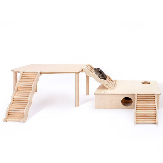 Niteangel Hamster Climbing Toy Wooden Ladder Bridge for Hamsters Gerbils Mice and Small Animals