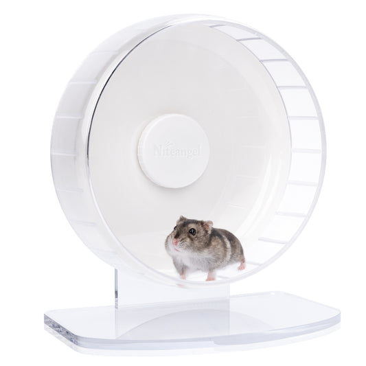 Niteangel Roues d'exercice super silencieuses pour hamster : – Roues de course silencieuses pour hamster avec support réglable pour hamsters, gerbilles, souris ou autres petits animaux