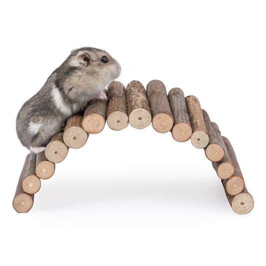 Niteangel Wooden Ladder Bridge, Hamster Mouse Rat Rodents Toy, Small Animal Chew Toy