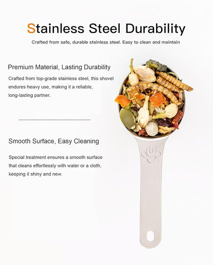 Niteangel Hamster Food Scoop - Stainless Steel Measuring Scoop for Dwarf Syrian Hamsters Gerbils Mice Degus or Other Similar-Sized Small Pets