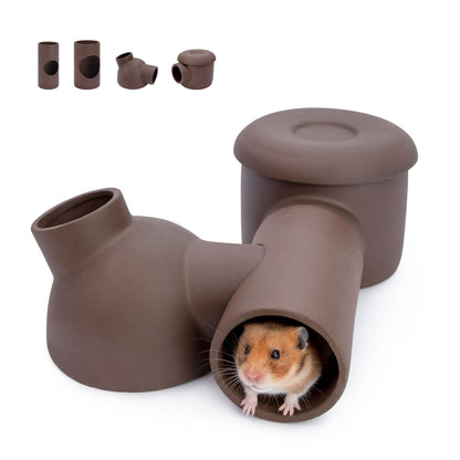 Niteangel Ceramic Hamster Tunnel & Tubes Hideout: for Dwarf Robo Syrian Hamsters Mice Rats or Other Small Animals