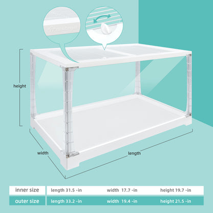 Niteangel Stacker Series Hamster Cage - Stackable & Large Glass Enclosure for Hamster Gerbils Mice Lemming Degus or Other Small-Sized Pets