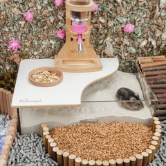 Niteangel Trainingsstreu-Sand - Hamster-Sandbad für syrische Zwerghamster, Rennmäuse, Lemminge, Degus oder andere Kleintiere (1,4 l x 2 - Lila Etikett) 