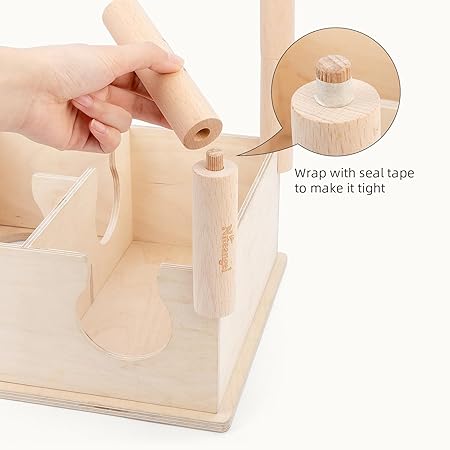 Niteangel Set aus Buchenstelzen zur Erhöhung und sicheren Befestigung von Mehrkammer-Labyrinths oder Plattformen für Hamsterräder (Set mit 5 verlängerten Stelzen (5,1'' H))…