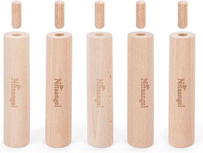 Niteangel Set aus Buchenstelzen zur Erhöhung und sicheren Befestigung von Mehrkammer-Labyrinths oder Plattformen für Hamsterräder (Set mit 5 verlängerten Stelzen (5,1'' H))…