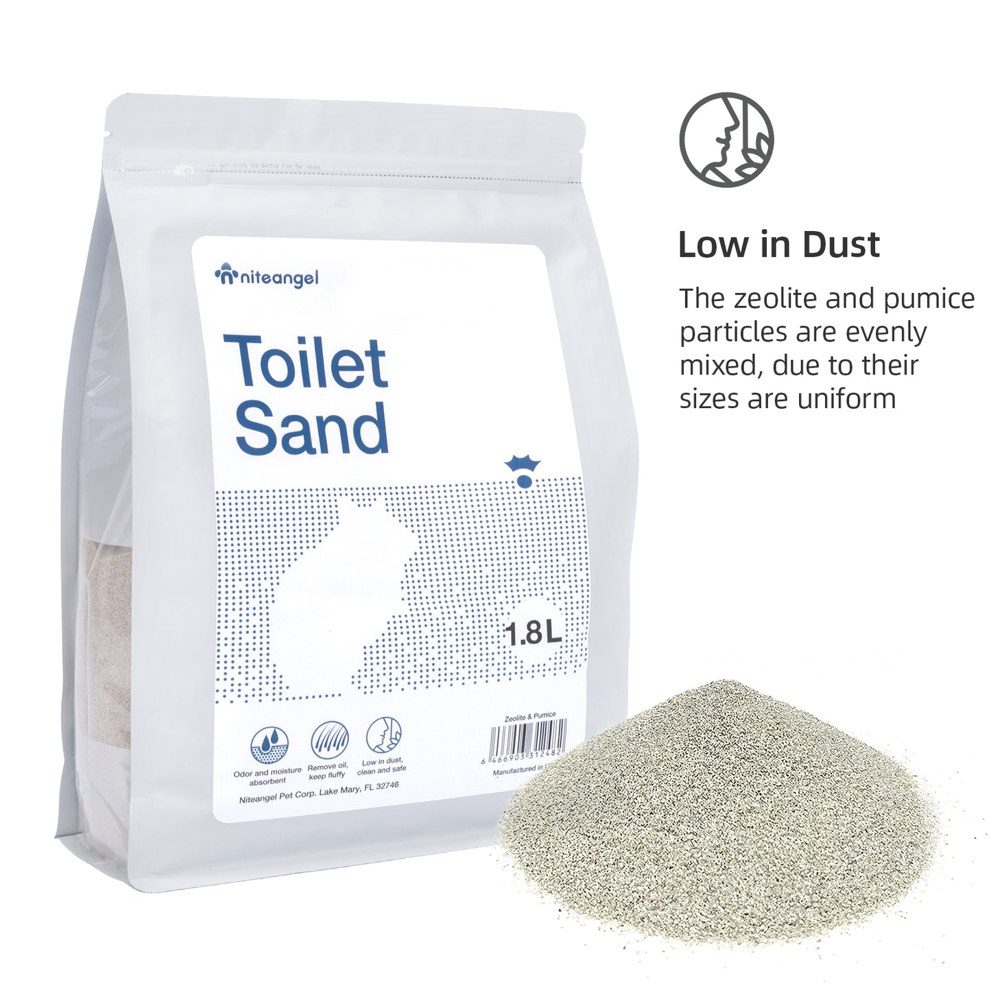 Niteangel Training Litter Potty Sand - Hamster Sand Bath for Syrian Dwarf Hamsters Gerbil Lemming Degus or Other Small Pets (1.4 L x 2 - Purple Label)