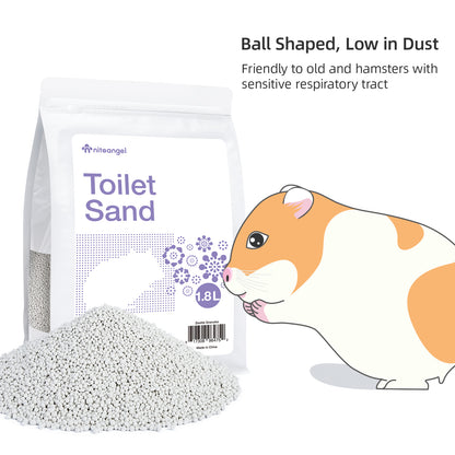 Niteangel Training Litter Potty Sand - Hamster Sand Bath for Syrian Dwarf Hamsters Gerbil Lemming Degus or Other Small Pets (1.4 L x 2 - Purple Label)