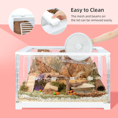 Niteangel Stacker Series Hamster Cage - Stackable & Large Glass Enclosure for Hamster Gerbils Mice Lemming Degus or Other Small-Sized Pets