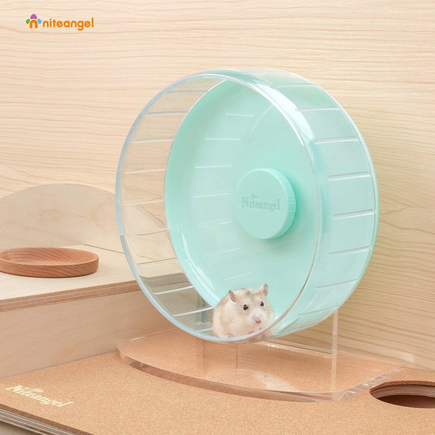 Niteangel Super-Silent Hamster Exercise Wheels: - Quiet Spinner Hamster Running Wheels with Adjustable Stand for Hamsters Gerbils Mice Or Other Small Animals
