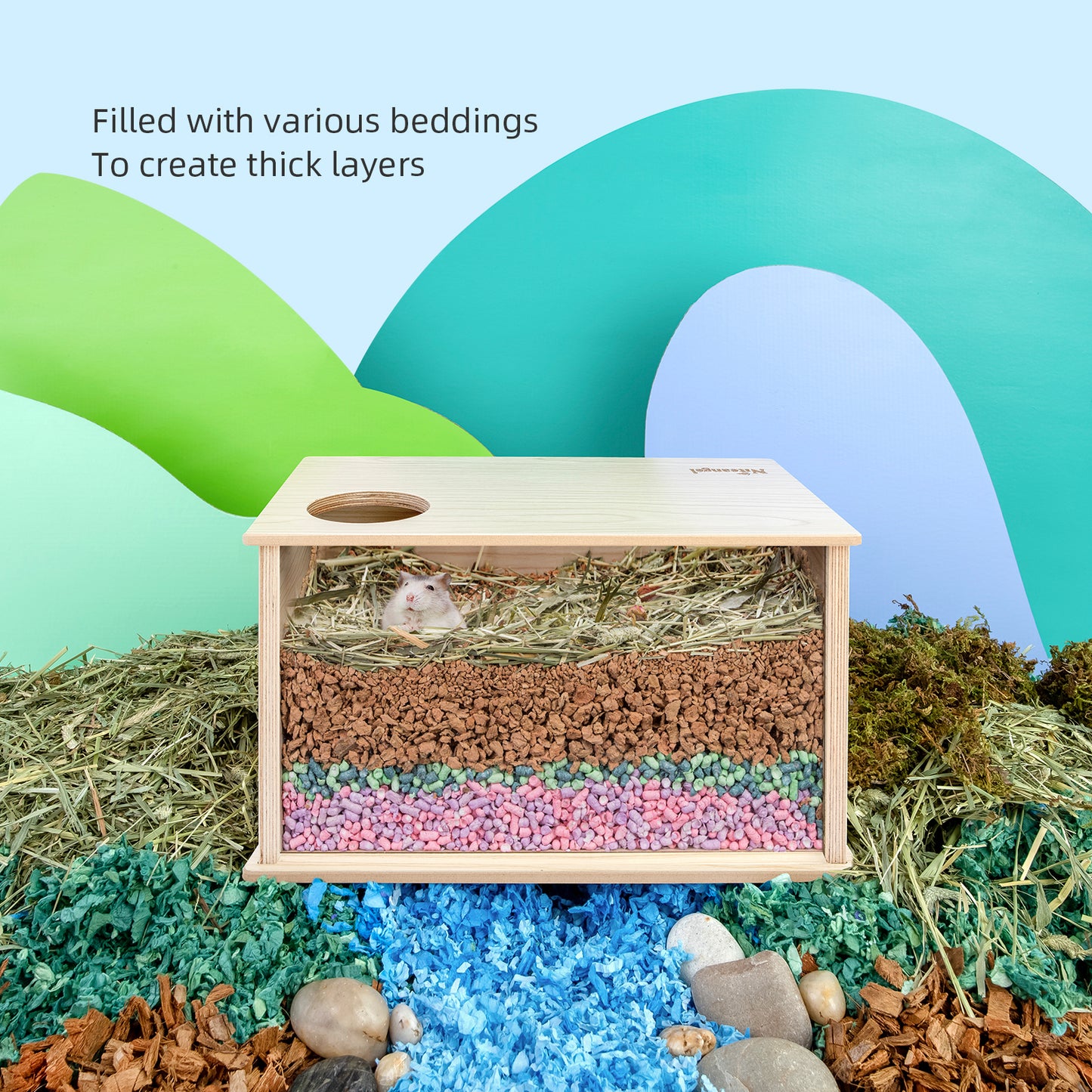 Niteangel Visible Hamster Digging Box: - for Syrian Dwarf Roborovski Campbell Hamsters